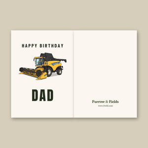 Furrow & Fields Greeting Card Happy Birthday Dad New Holland CR 9090 | Greeting Card Quality Farmers Merch