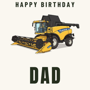 Furrow & Fields Greeting Card Happy Birthday Dad New Holland CR 9090 | Greeting Card Quality Farmers Merch