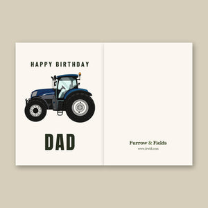 Furrow & Fields Greeting Card Happy Birthday Dad New Holland T7.210 | Greeting Card Quality Farmers Merch