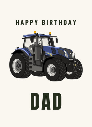 Furrow & Fields Greeting Card Happy Birthday Dad New Holland T8 435 | Greeting Card Quality Farmers Merch