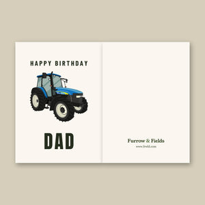Furrow & Fields Greeting Card Happy Birthday Dad New Holland TM 140 | Greeting Card Quality Farmers Merch