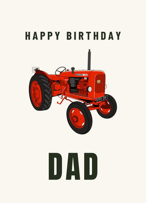 Furrow & Fields Greeting Card Happy Birthday Dad Nuffield 4/60 | Greeting Card Quality Farmers Merch