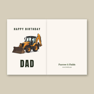 Furrow & Fields Greeting Card Happy Birthday Dad Terex 860 Elite | Greeting Card Quality Farmers Merch