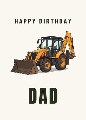 Furrow & Fields Greeting Card Happy Birthday Dad Terex 860 Elite | Greeting Card Quality Farmers Merch