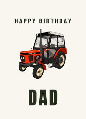 Furrow & Fields Greeting Card Happy Birthday Dad Zetor 5211 | Greeting Card Quality Farmers Merch
