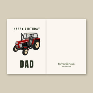 Furrow & Fields Greeting Card Happy Birthday Dad Zetor Crystal 8011 | Greeting Card Quality Farmers Merch