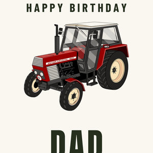 Furrow & Fields Greeting Card Happy Birthday Dad Zetor Crystal 8011 | Greeting Card Quality Farmers Merch