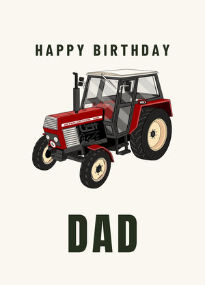 Furrow & Fields Greeting Card Happy Birthday Dad Zetor Crystal 8011 | Greeting Card Quality Farmers Merch