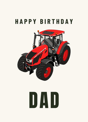 Furrow & Fields Greeting Card Happy Birthday Dad Zetor Crystal HD 170 | Greeting Card Quality Farmers Merch