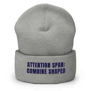 Furrow & Fields Heather Grey Attention Span: Combine Shaped | Cuffed Beanie Quality Farmers Merch