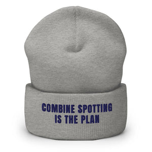 Furrow & Fields Heather Grey Combine Spotting Is the Plan | Cuffed Beanie Quality Farmers Merch