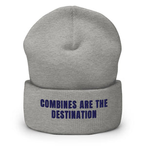 Furrow & Fields Heather Grey Combines Are the Destination | Cuffed Beanie Quality Farmers Merch