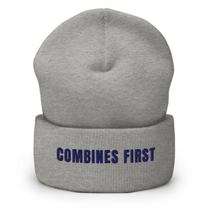 Furrow & Fields Heather Grey Combines First | Cuffed Beanie Quality Farmers Merch