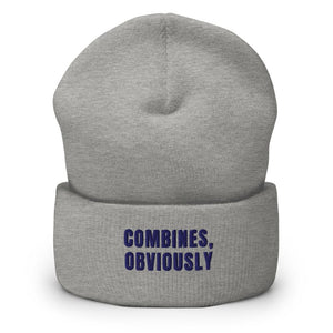 Furrow & Fields Heather Grey Combines, Obviously | Cuffed Beanie Quality Farmers Merch