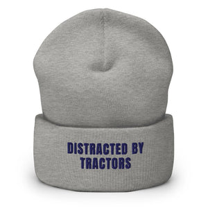 Furrow & Fields Heather Grey Distracted by Tractors | Cuffed Beanie Quality Farmers Merch