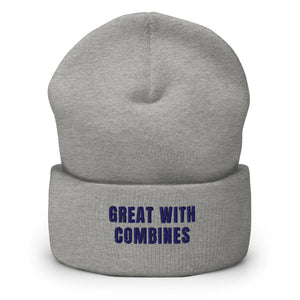 Furrow & Fields Heather Grey Great with Combines | Cuffed Beanie Quality Farmers Merch