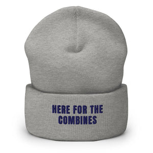 Furrow & Fields Heather Grey Here for the Combines | Cuffed Beanie Quality Farmers Merch