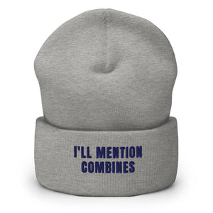 Furrow & Fields Heather Grey I'll Mention Combines | Cuffed Beanie Quality Farmers Merch