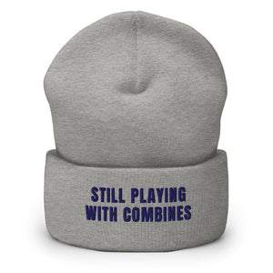 Furrow & Fields Heather Grey Still Playing With Combines | Cuffed Beanie Quality Farmers Merch