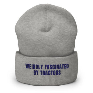 Furrow & Fields Heather Grey Weirdly Fascinated by Tractors | Cuffed Beanie Quality Farmers Merch