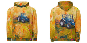 Furrow & Fields Hoodie Ford 7810 Generation III Splash Art | All-Over Print Hoodie Quality Farmers Merch