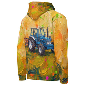 Furrow & Fields Hoodie Ford 7810 Generation III Splash Art | All-Over Print Hoodie Quality Farmers Merch