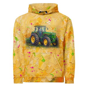 Furrow & Fields Hoodie John Deere 4955 Splash Art | All-Over Print Hoodie Quality Farmers Merch