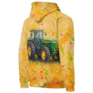 Furrow & Fields Hoodie John Deere 4955 Splash Art | All-Over Print Hoodie Quality Farmers Merch