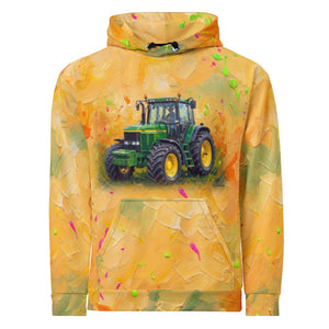 Furrow & Fields Hoodie John Deere 7810 Splash Art | All-Over Print Hoodie Quality Farmers Merch
