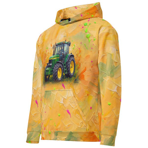 Furrow & Fields Hoodie John Deere 7810 Splash Art | All-Over Print Hoodie Quality Farmers Merch