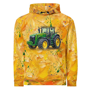 Furrow & Fields Hoodie John Deere 8345R Splash Art | All-Over Print Hoodie Quality Farmers Merch
