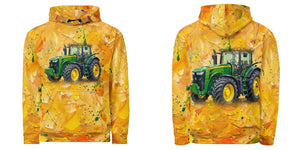 Furrow & Fields Hoodie John Deere 8345R Splash Art | All-Over Print Hoodie Quality Farmers Merch