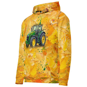 Furrow & Fields Hoodie John Deere 8345R Splash Art | All-Over Print Hoodie Quality Farmers Merch