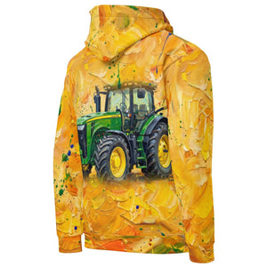 Furrow & Fields Hoodie John Deere 8345R Splash Art | All-Over Print Hoodie Quality Farmers Merch