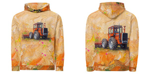 Furrow & Fields Hoodie Massey Ferguson 1200 Splash Art | All-Over Print Hoodie Quality Farmers Merch