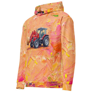 Furrow & Fields Hoodie Massey Ferguson 3070 Autotronic Splash Art | All-Over Print Hoodie Quality Farmers Merch