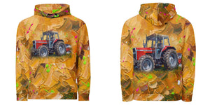Furrow & Fields Hoodie Massey Ferguson 375 Splash Art | All-Over Print Hoodie Quality Farmers Merch