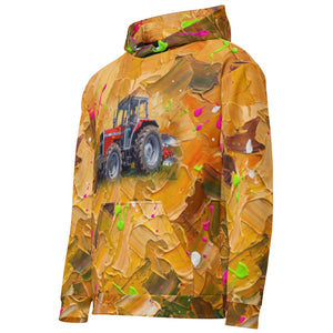 Furrow & Fields Hoodie Massey Ferguson 375 Splash Art | All-Over Print Hoodie Quality Farmers Merch