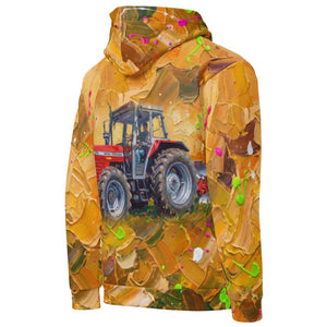 Furrow & Fields Hoodie Massey Ferguson 375 Splash Art | All-Over Print Hoodie Quality Farmers Merch