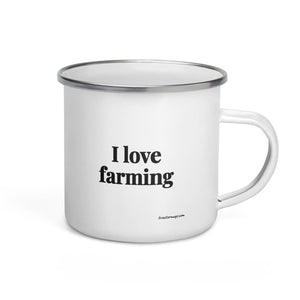 Furrow & Fields I Love Farming | Enamel Mug Quality Farmers Merch