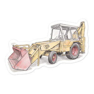 Furrow & Fields JCB 3C II Pencil Sketch | Bubble-free stickers Quality Farmers Merch