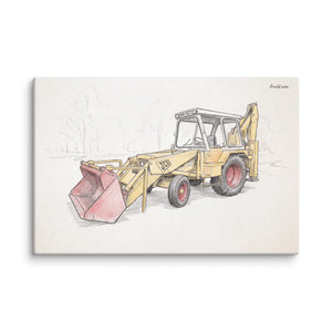 Furrow & Fields JCB 3C II Pencil Sketch | Canvas Quality Farmers Merch