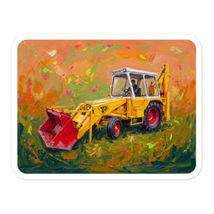 Furrow & Fields JCB 3C II Splash Art | Bubble-free stickers Quality Farmers Merch
