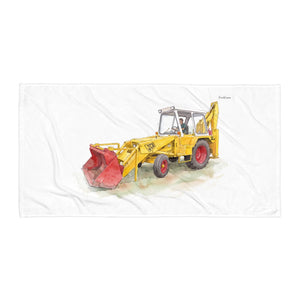 Furrow & Fields JCB 3C II Watercolor | Beach Towel Quality Farmers Merch