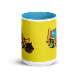 Furrow & Fields JCB 3CX Sitemaster Plus Pop Art | 15 oz Mug with Color Inside Quality Farmers Merch