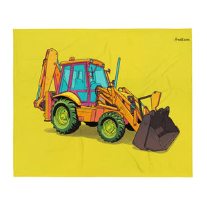 Furrow & Fields JCB 3CX Sitemaster Plus Pop Art | Throw Blanket Quality Farmers Merch