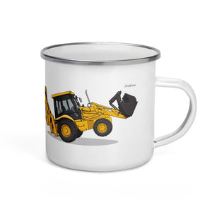 Furrow & Fields JCB 3CX Sitemaster SRS Illustration | Enamel Mug Quality Farmers Merch