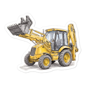 Furrow & Fields JCB 3CX Sitemaster SRS Pencil Sketch | Bubble-free stickers Quality Farmers Merch