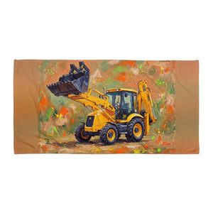 Furrow & Fields JCB 3CX Sitemaster SRS Splash Art | Beach Towel Quality Farmers Merch