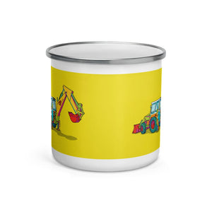 Furrow & Fields JCB 4D II Pop Art | Enamel Mug Quality Farmers Merch